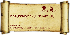 Matyasovszky Mihály névjegykártya