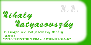 mihaly matyasovszky business card