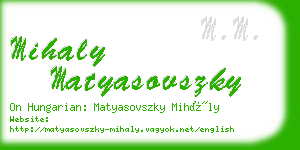 mihaly matyasovszky business card